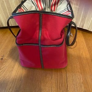Kate Spade red canvas handbag